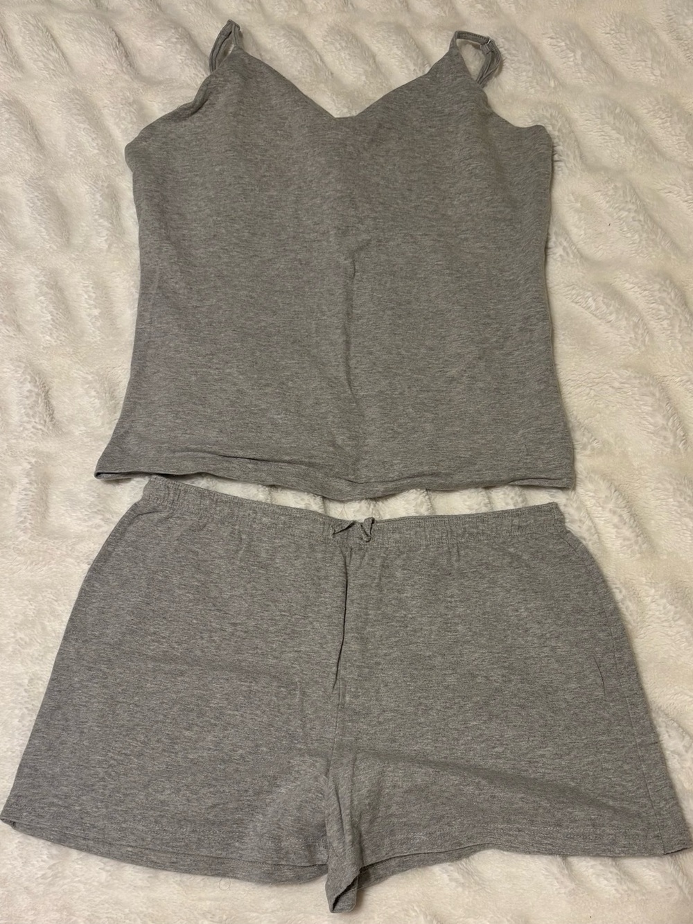 Cherokee Light Gray Lounge Set - Tank & Shorts